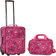 Orange Suitcase Sets Rockland Fashion - Set of 2