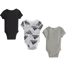 Adidas Bodysuits Children's Clothing adidas Infant Short Sleeve Lap Shoulder Bodyshirt 3-pack - Black (GA8835)