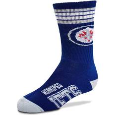 For Bare Feet Winnipeg Jets 4-Stripe Deuce Quarter-Length Socks Youth