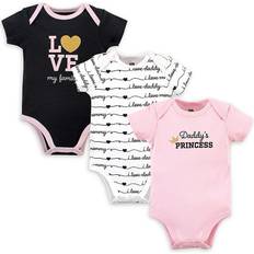 Hudson Baby Daddy's Princess Bodysuits 3-pack - Black