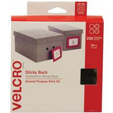 Interior Details Velcro Brand Sticky-Back Fasteners, 3/4" dia. Coins, Black, 200/BX
