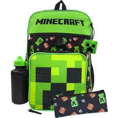 Plast Skolesekker Minecraft TNT Creeper Backpack Set - Black/Green