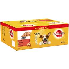 Pedigree Haustiere Pedigree Dog Pouches Mixed In Jelly 80 Mega Pack