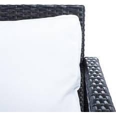 Safavieh Garnen Outdoor Patio 4 Pc Living Set Black/White Cushion
