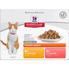 Hills Science Plan Sterilised Cat Young Adult Saver Pack: Chicken, Salmon