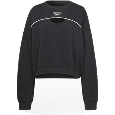 Reebok Women Piping Crewneck Sweatshirt (Plus Size) - Black