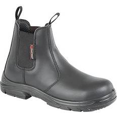 grafters Grafter Mens Wide Fitting Safety Dealer Boots (42 EU) (Black)