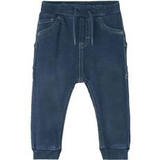 9-12M Hosen Name It Baby's Sweat Baggy Fit Jeans - Dark Blue Denim