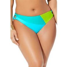 Bikinis Swimsuits For All Women's Romancer Colorblock Bikini Bottom Plus Size - Neon Mint Oasis