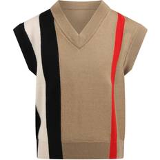 Knitted Vests Children's Clothing Burberry Icon Stripe wool Sweater - Archive Beige