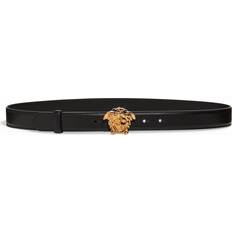 Versace Accessories Versace La Medusa Leather Belt - Black