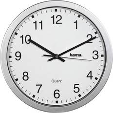 Hama Wanduhren Hama CWA100 Wall Clock, Silver, White, One Size Wanduhr