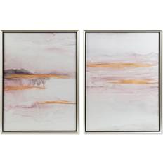 Gule Malerier Dkd Home Decor Painting Abstract (60 x 3,5 x 80 cm) (2 Units) Maleri