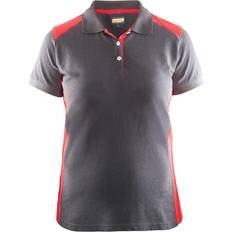 Dame - Grå Pikéskjorter Blåkläder Two Tone Pique Polo Shirt - Grey/Red