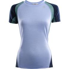 Dame - Lilla T-skjorter Aclima LightWool Sports T-shirt Woman Impression/Navy Blazer/North Atlantic