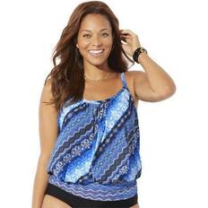 Tankinis Swimsuits For All Plus Women's Lightweight Blouson Tankini Top in (Size 20)
