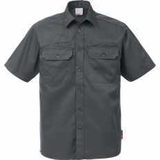 Kansas arbetsskjorta, kortärmad, Mörkgrå