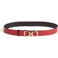 Red - Women Belts Ferragamo Women's Gancini Reversible Belt