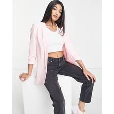 Rot Jacketts Pieces blazer with ruched sleeves in light pink-White