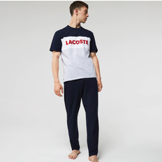 Herren - Weiß Schlafanzüge Lacoste Men’s Colourblock Stretch Cotton Long Pyjama Set Chine