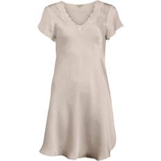 Lady Avenue Pure Silk Nightgown with Lace