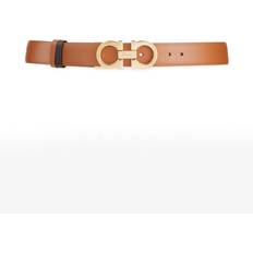 Dame - Oransje Belte Ferragamo Gancini Slim Reversible Leather Belt