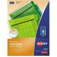 Binders & Folders Avery WorkSaver Big Tab Plastic Dividers, 8-Tab, Letter Multicolor