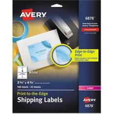 Avery 3 3/4" x 4 3/4" White Print-to-the-Edge Shipping Labels 100/Pack