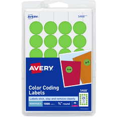 Avery 5468 3/4" Neon Green Round Removable Write-On Printable Labels 1008/Pack