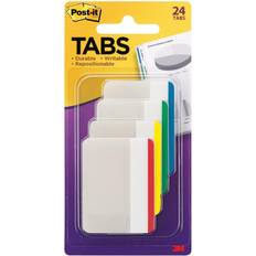 3M Post-it Durable Tabs, 2" Lined, Primary Colors, 24 Tabs/Pack