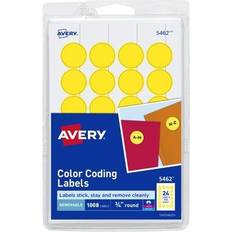 Avery 5462 3/4" Yellow Round Removable Write-On Printable Labels 1008/Pack