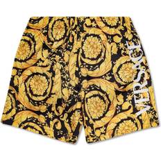 Polyester Swim Shorts Children's Clothing Versace Barocco Print Logo Swim Short - Nero Oro