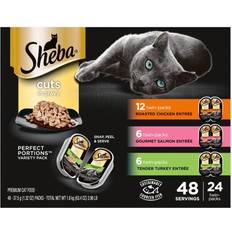 Sheba cat food Pets Sheba Perfect Portions Gravy Roasted Chicken, Gourmet Salmon, Count