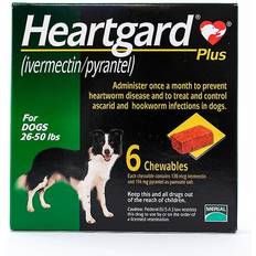 Dogs Pets Merial Heartgard Plus Chewables 26-50lbs 6