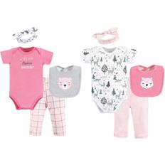 Hudson Baby Girl's Short Sleeve Bodysuits Layette Boxed Gift 8-piece Set