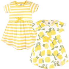 Touched By Nature Girl's Organic Cotton Short-Sleeve Dresses - Lemon Tree