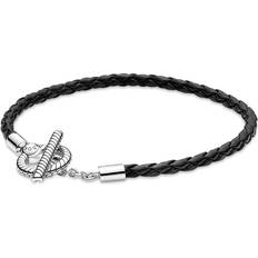 Pandora Black Bracelets Pandora Moments Braided Bracelet with T Clasp - Silver/Black