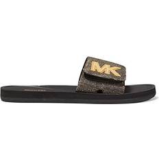 Michael MK Logo Pool Slide Sandals - Black