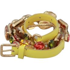 Women - Yellow Belts Dolce & Gabbana Multicolor Crystals Waist Women's Belt