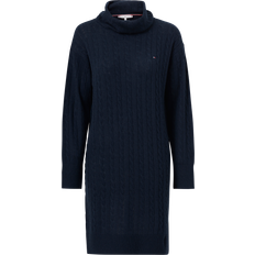 Wolle Kleider Tommy Hilfiger Softwool Cable Roll-Nk Dress