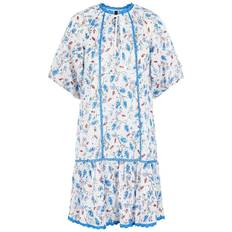 Kleider reduziert Y.A.S cotton broderie smock mini dress in floral MBLUE
