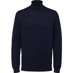 Herren - Rollkragenpullover Selected Long-Sleeved Roll Neck Pullover - Navy Blazer