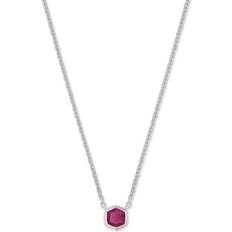 Ruby Jewelry Kendra Scott Davie Pendant Necklace - Silver/Ruby