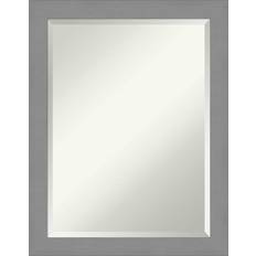 Amanti Art Brushed Nickel Bathroom Vanity Wall Mirror, Grey, 22X28