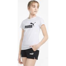 Hvite Andre sett Puma Girls Essentials Logo Short & Tee Set