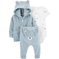 Blue Children's Clothing Carter's Baby Bear Little Cardigan Set 3-piece - Blue/White