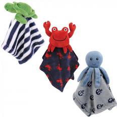 Hudson Animal Face Security Blanket 3-pack Sea Creatures