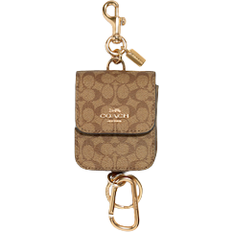 Coach Multi Attachments Case Bag Charm in Signature Canvas - Gold//Khaki