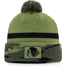 Fanatics Chicago Blackhawks Military Appreciation Cuffed Knit Hat with Pom Beanie Sr