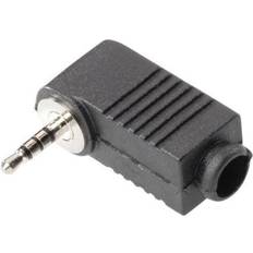 BKL Electronic 1107016 2.5 mm audio jack Plug, right angle Number of pins: 4 Stereo Black 1 pc(s)